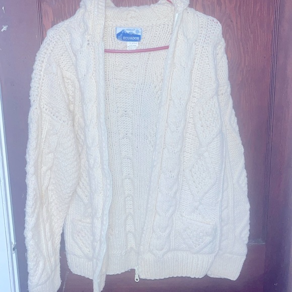 Jackets & Blazers - White Hand-Knitted Ecuador Coat